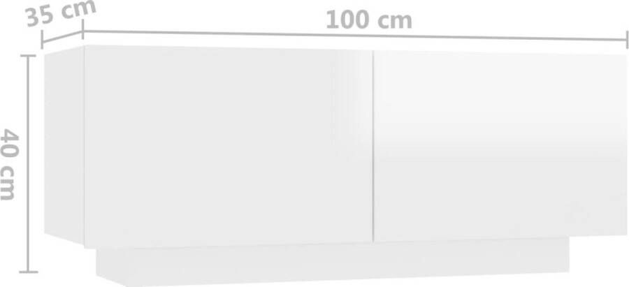 VidaXL -Tv-meubel-met-LED-verlichting-300x35x40-cm-hoogglans-wit - Foto 3