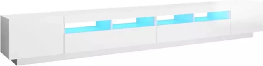 VidaXL -Tv-meubel-met-LED-verlichting-300x35x40-cm-hoogglans-wit - Foto 4
