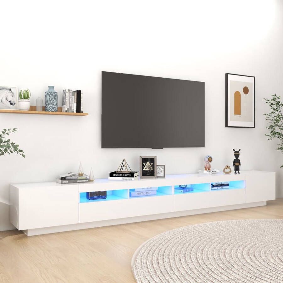 VidaXL -Tv-meubel-met-LED-verlichting-300x35x40-cm-wit - Foto 1