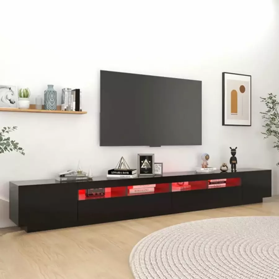 VidaXL -Tv-meubel-met-LED-verlichting-300x35x40-cm-zwart - Foto 4