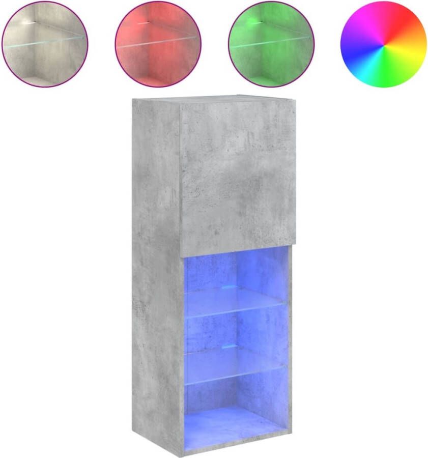VidaXL -Tv-meubel-met-LED-verlichting-40 5x30x102-cm-betongrijs - Foto 2