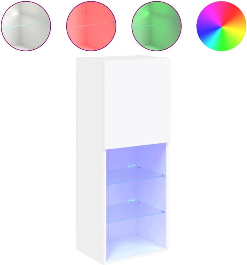 VidaXL -Tv-meubel-met-LED-verlichting-40 5x30x102-cm-wit - Foto 4