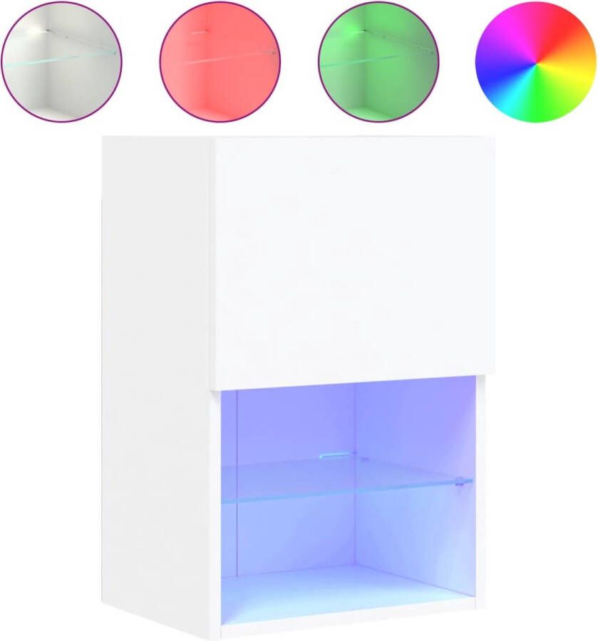 VidaXL -Tv-meubel-met-LED-verlichting-40 5x30x60-cm-wit - Foto 4