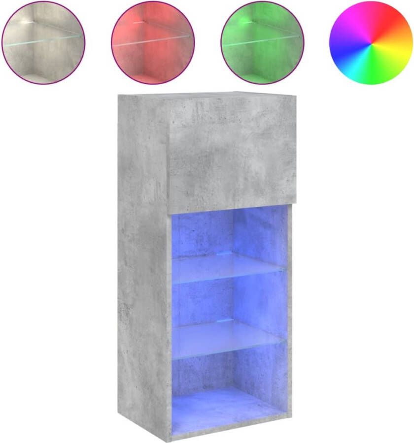 VidaXL -Tv-meubel-met-LED-verlichting-40 5x30x90-cm-betongrijs - Foto 4