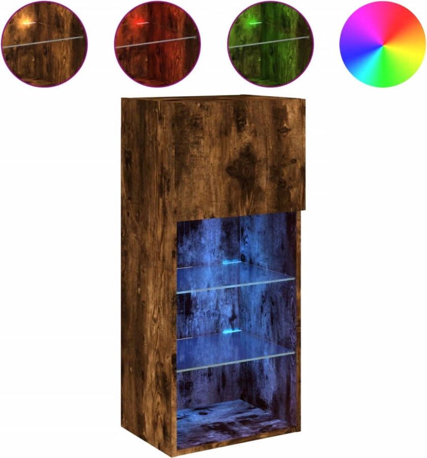 VidaXL -Tv-meubel-met-LED-verlichting-40 5x30x90-cm-gerookt-eikenkleur - Foto 4