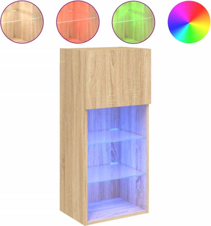 VidaXL -Tv-meubel-met-LED-verlichting-40 5x30x90-cm-sonoma-eikenkleurig - Foto 4