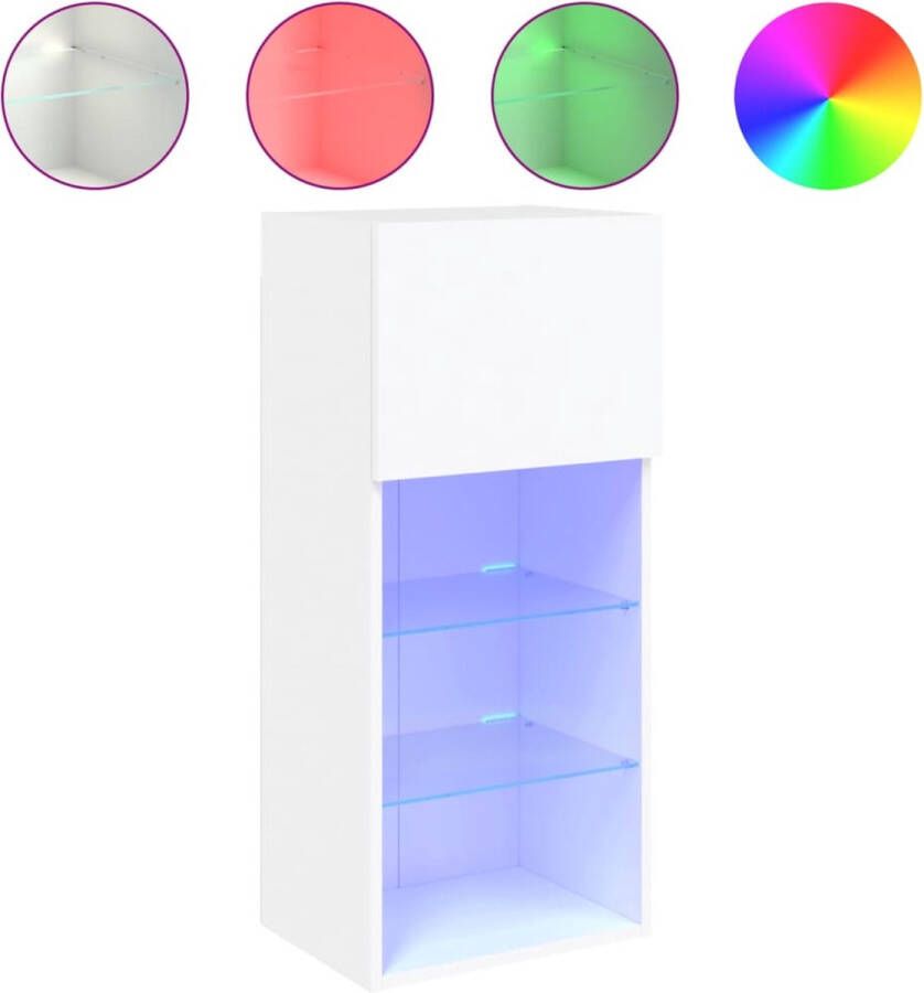 VidaXL -Tv-meubel-met-LED-verlichting-40 5x30x90-cm-wit - Foto 4