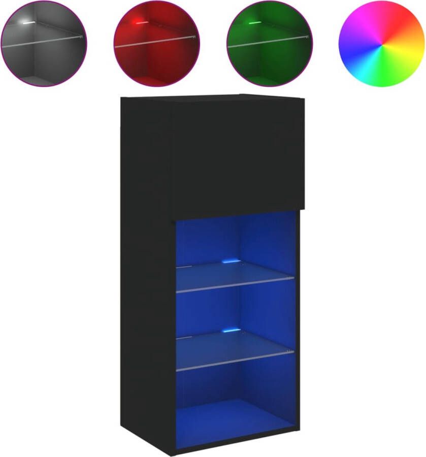 VidaXL -Tv-meubel-met-LED-verlichting-40 5x30x90-cm-zwart - Foto 4