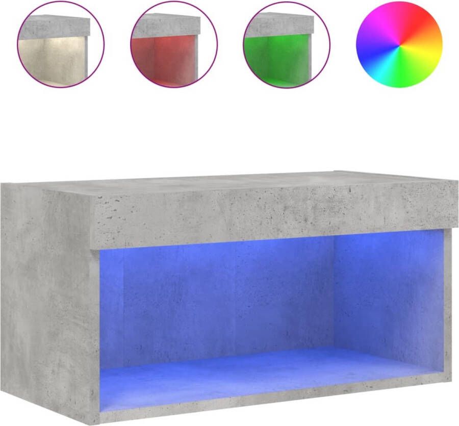 VidaXL -Tv-meubel-met-LED-verlichting-60x30x30-cm-betongrijs - Foto 4