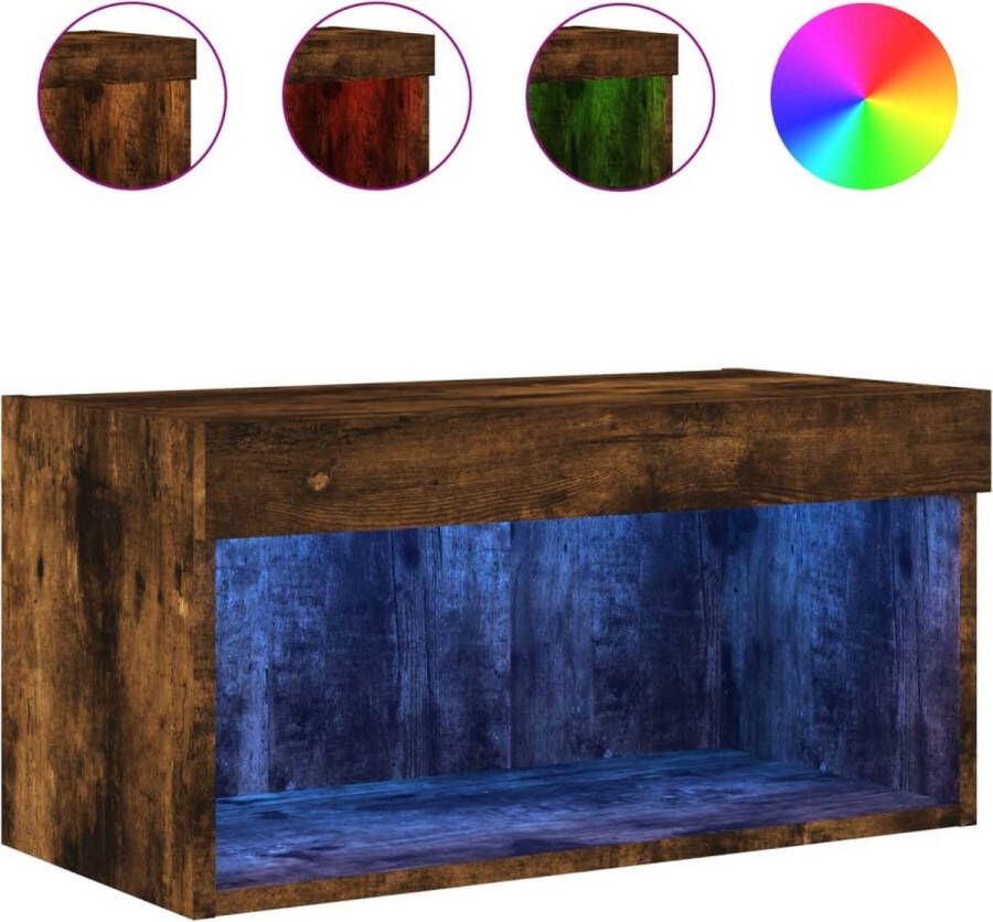 VidaXL -Tv-meubel-met-LED-verlichting-60x30x30-cm-gerookt-eikenkleurig - Foto 4