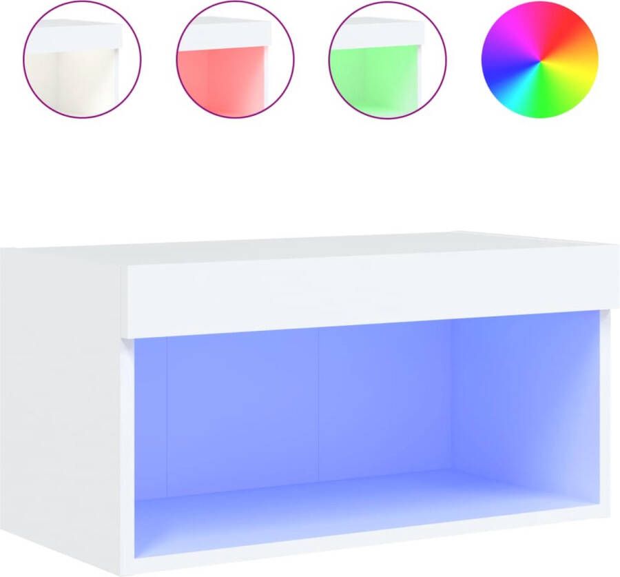 VidaXL -Tv-meubel-met-LED-verlichting-60x30x30-cm-wit - Foto 4