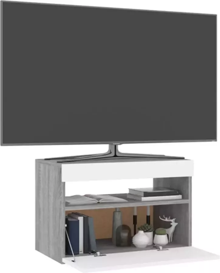 VidaXL -Tv-meubel-met-LED-verlichting-60x35x40-cm-grijs-sonoma-eiken - Foto 4