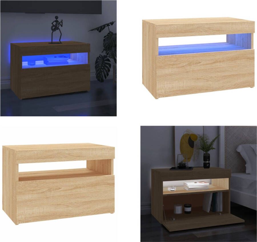 VidaXL -Tv-meubel-met-LED-verlichting-60x35x40-cm-sonoma-eikenkleurig - Foto 3