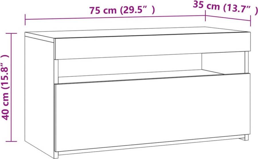 VidaXL -Tv-meubel-met-LED-verlichting-75x35x40-cm-sonoma-eikenkleurig - Foto 4