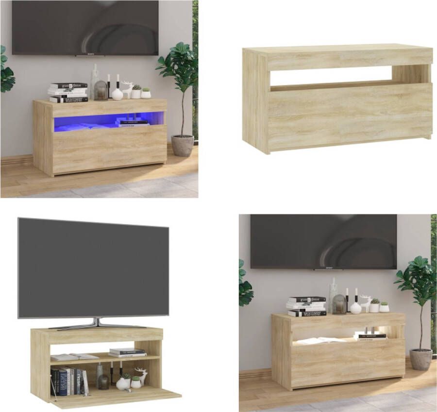 VidaXL -Tv-meubel-met-LED-verlichting-75x35x40-cm-sonoma-eikenkleurig - Foto 3