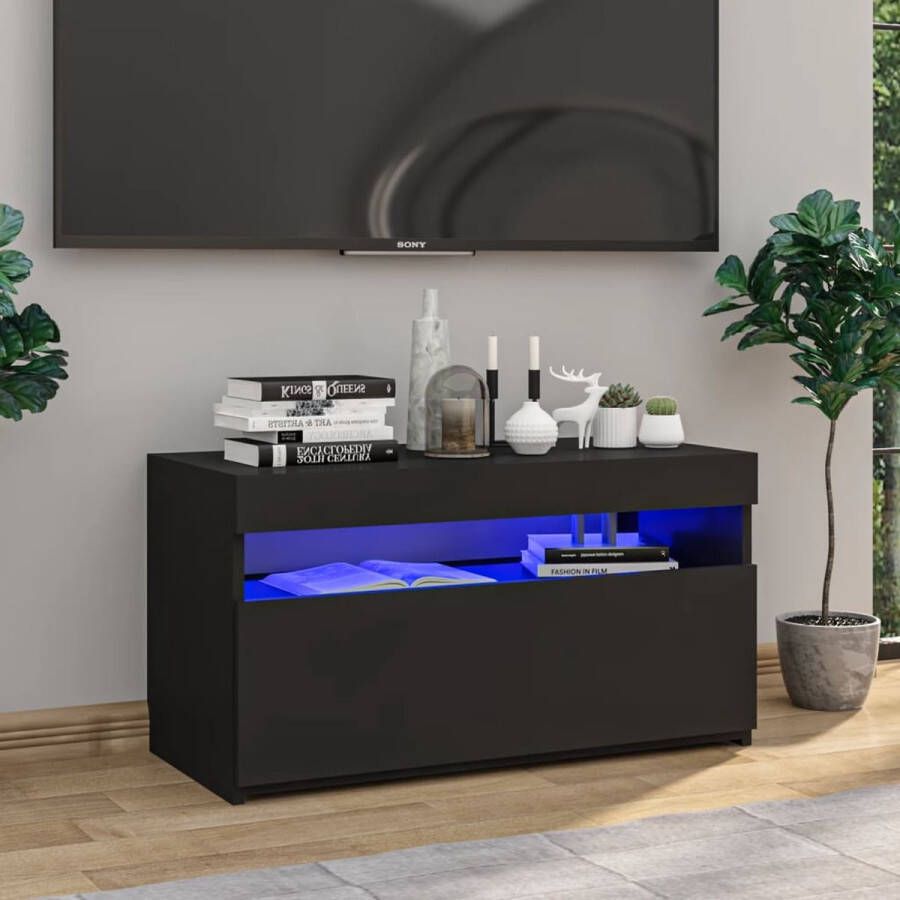 VidaXL -Tv-meubel-met-LED-verlichting-75x35x40-cm-zwart