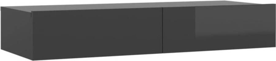 VidaXL -Tv-meubel-met-LED-verlichting-90x35x15 5-cm-hoogglans-grijs - Foto 3