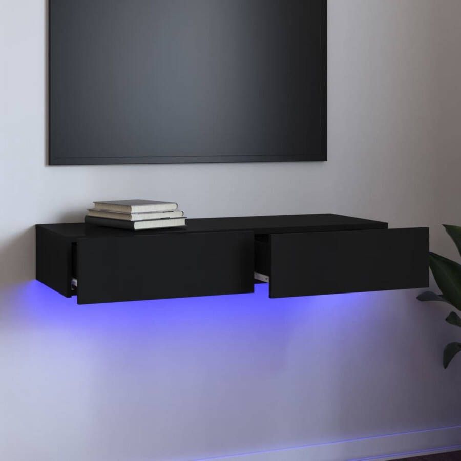 VidaXL -Tv-meubel-met-LED-verlichting-90x35x15 5-cm-zwart - Foto 2