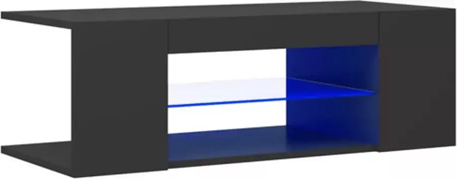 VidaXL Tv-meubel met LED-verlichting 90x39x30 cm grijs - Foto 3