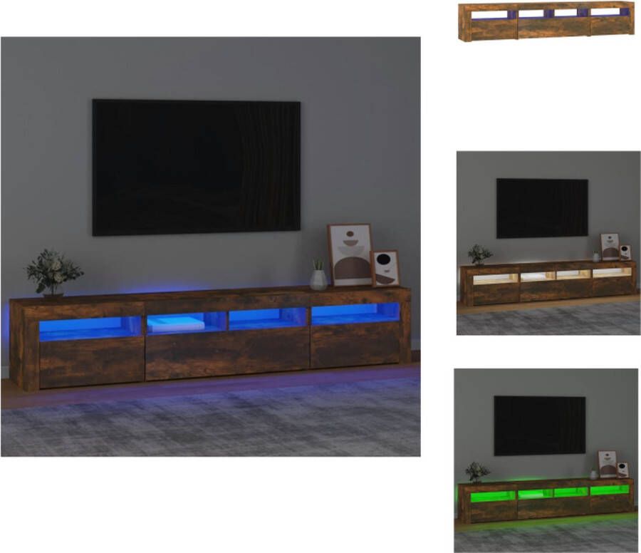 VidaXL TV-meubel met LED-verlichting Gerookt eiken 210x35x40 cm Kast