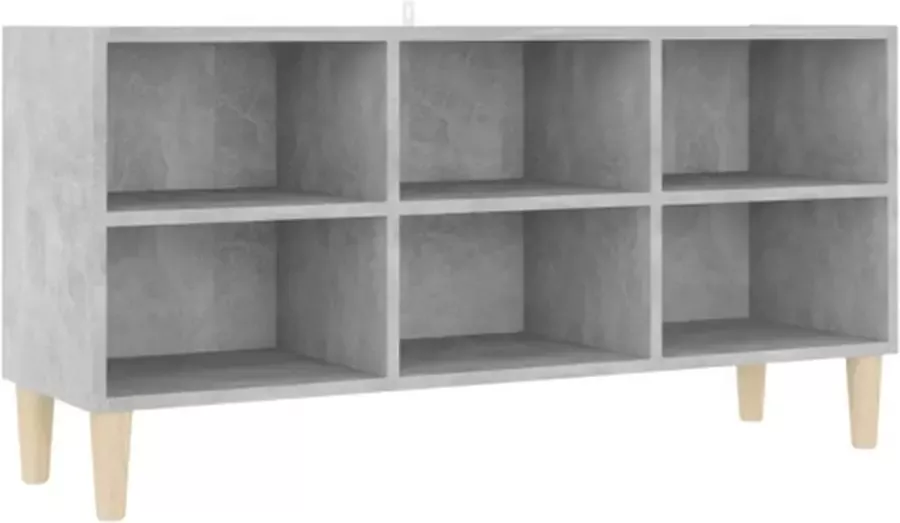 VidaXL Tv-meubel Met Massief Houten Poten 103 5x30x50 Cm Betongrijs - Foto 2