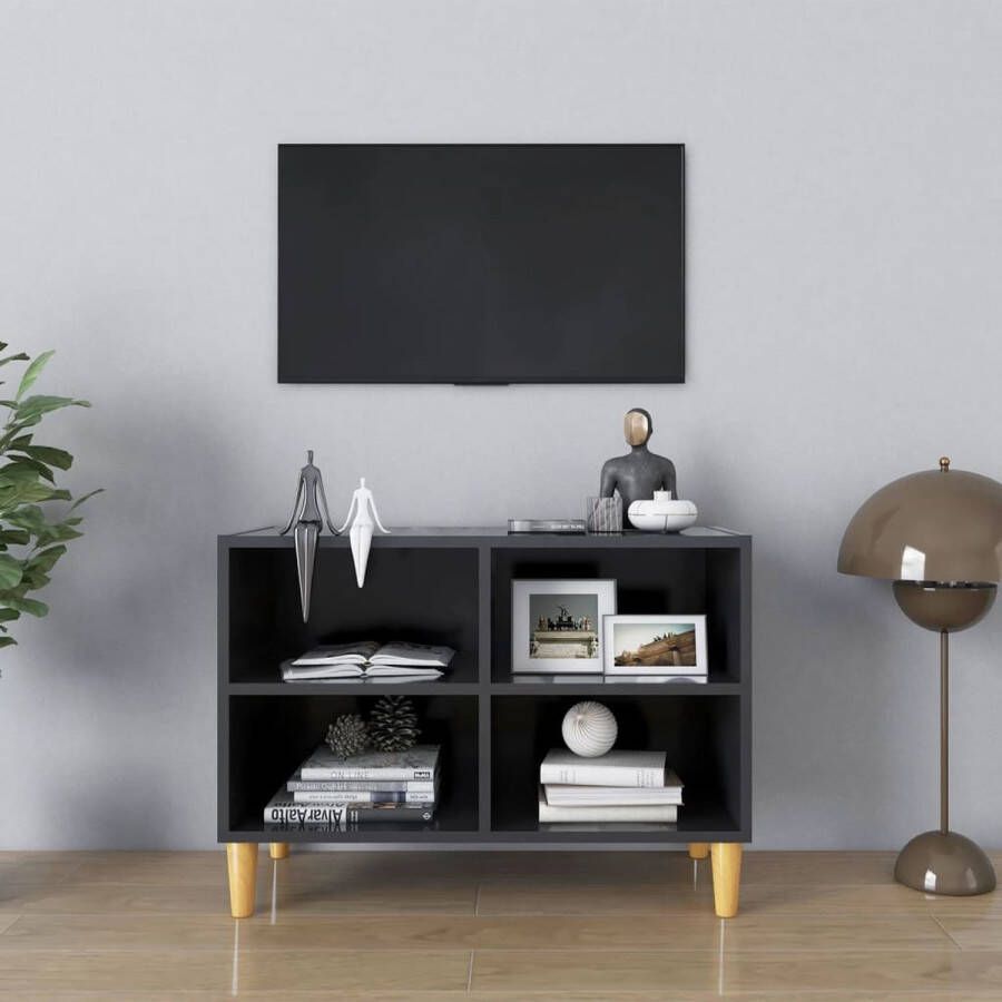 VidaXL -Tv-meubel-met-massief-houten-poten-69 5x30x50-cm-grijs