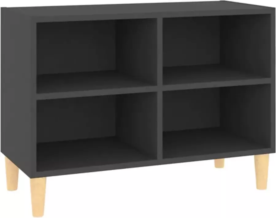 VidaXL -Tv-meubel-met-massief-houten-poten-69 5x30x50-cm-grijs - Foto 2