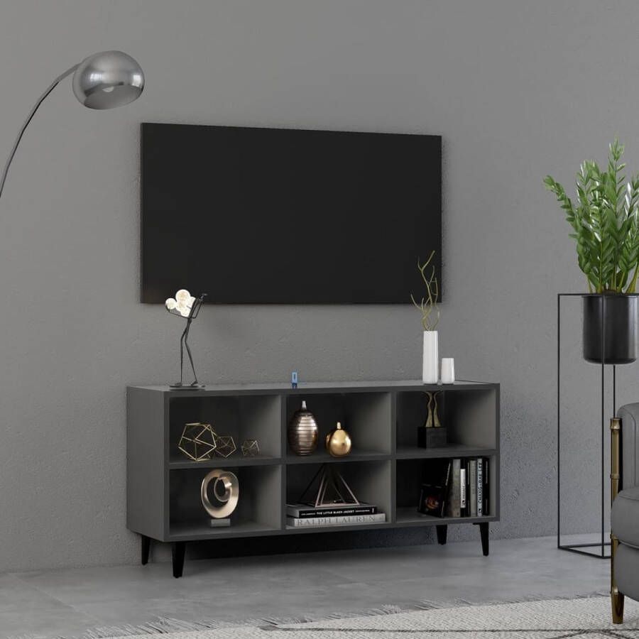 VidaXL -Tv-meubel-met-metalen-poten-103 5x30x50-cm-grijs - Foto 1