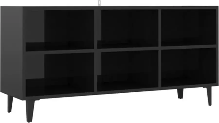 VidaXL -Tv-meubel-met-metalen-poten-103 5x30x50-cm-hoogglans-zwart - Foto 2