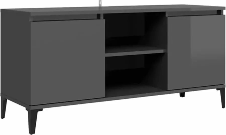 VidaXL -Tv-meubel-met-metalen-poten-103 5x35x50-cm-hoogglans-grijs - Foto 2