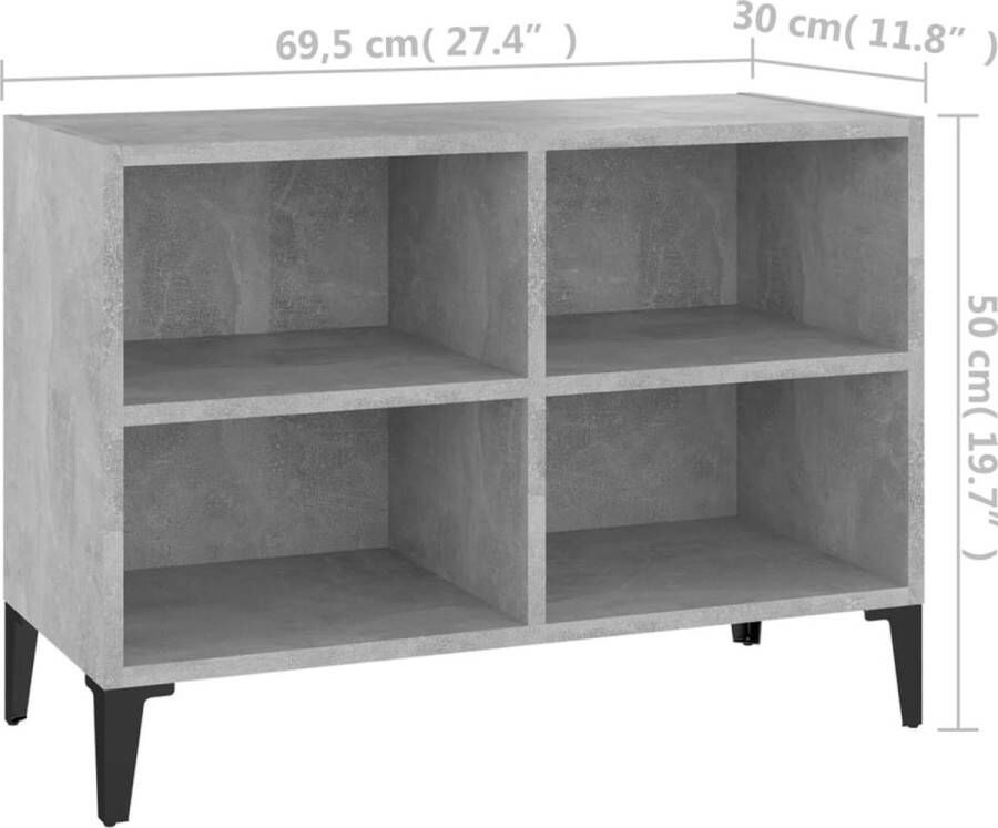 VidaXL -Tv-meubel-met-metalen-poten-69 5x30x50-cm-betongrijs - Foto 2