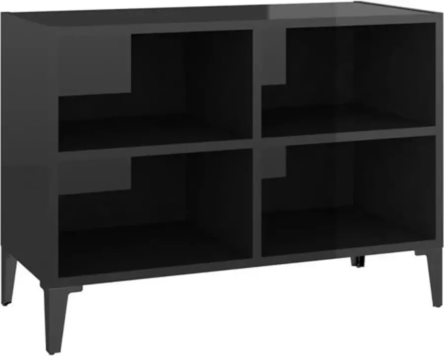 VidaXL -Tv-meubel-met-metalen-poten-69 5x30x50-cm-hoogglans-zwart - Foto 2