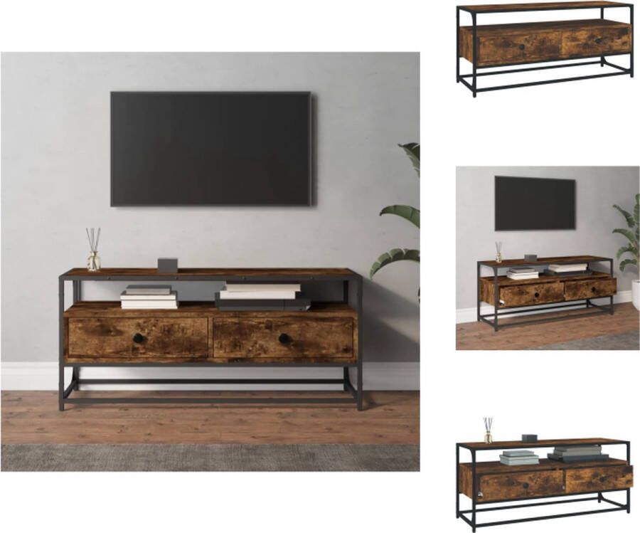 VidaXL Tv Meubel Tv Meubels Tv Standaard Televisiemeubel Tv-meubel 100x35x45 cm bewerkt hout gerookt eikenkleurig