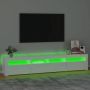 VidaXL TV-meubel Mid Hoogglans wit RGB LED-verlichting 210 x 35 x 40 cm Kast - Thumbnail 1