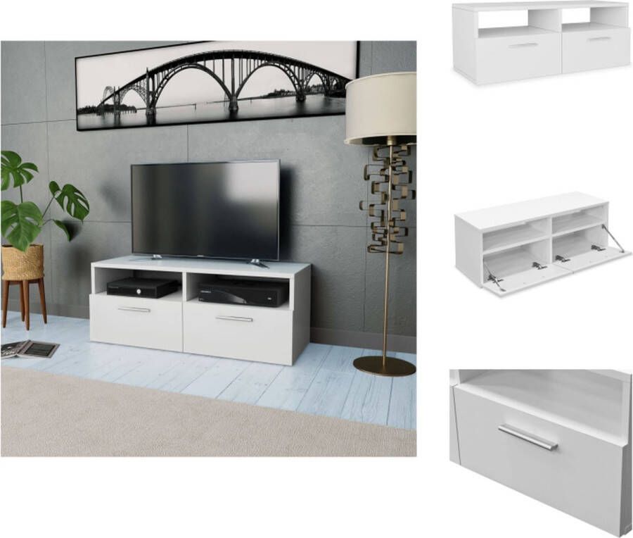 VidaXL Tv-kast Tv-kasten Tv-meubel Tv-meubels Tv-meubel 95x35x36 cm bewerkt hout wit - Foto 2