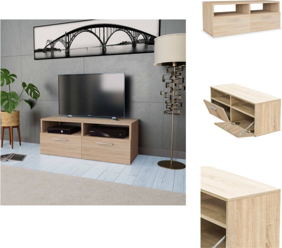VidaXL Tv-kast Tv-kasten Tv-meubel Tv-meubels Tv-meubel 95x35x36 cm bewerkt hout eikenkleurig