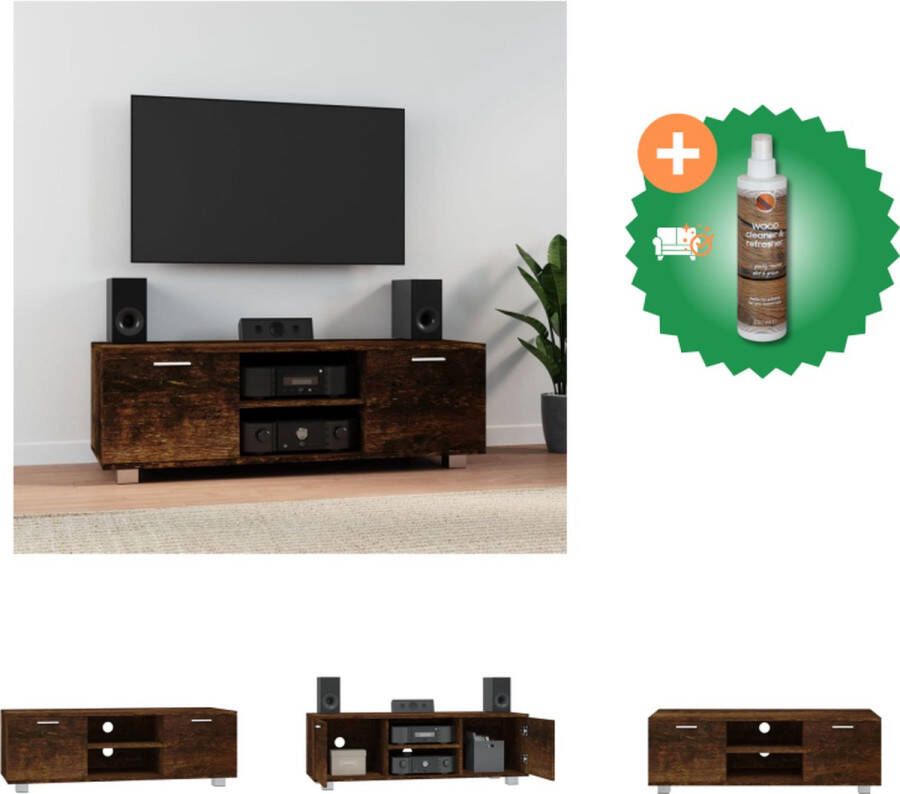 VidaXL Tv-meubel 120x40-5x35 cm bewerkt hout gerookt eikenkleurig Kast Inclusief Houtreiniger en verfrisser
