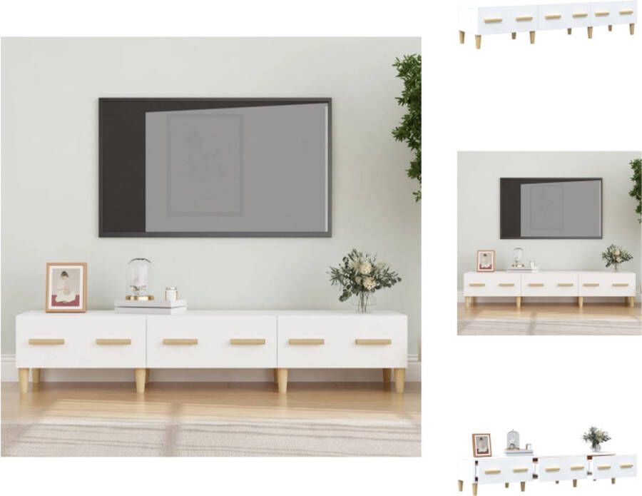 VidaXL TV-meubel Moderne witte mediakast 150 x 34.5 x 30 cm Stevig en ruim Kast