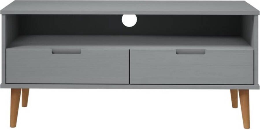 VidaXL -Tv-meubel-MOLDE-106x40x49-cm-massief-grenenhout-grijs - Foto 3