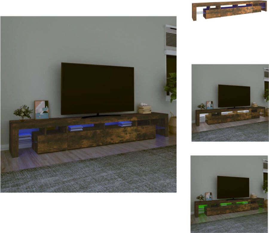 vidaXL TV-meubel n t b TV-meubels 260 x 36.5 x 40 cm Gerookt eikenkleur Met LED-verlichting Kast