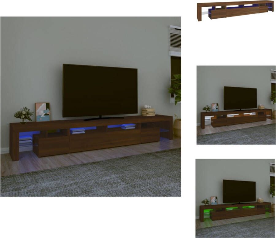 VidaXL TV-meubel naam Bruineiken 260 x 36.5 x 40 cm Met RGB LED-verlichting Kast