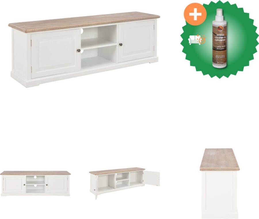 VidaXL Tv-meubel naam Houten tv-kast 110 x 30 x 40 cm Wit Kast Inclusief Houtreiniger en verfrisser