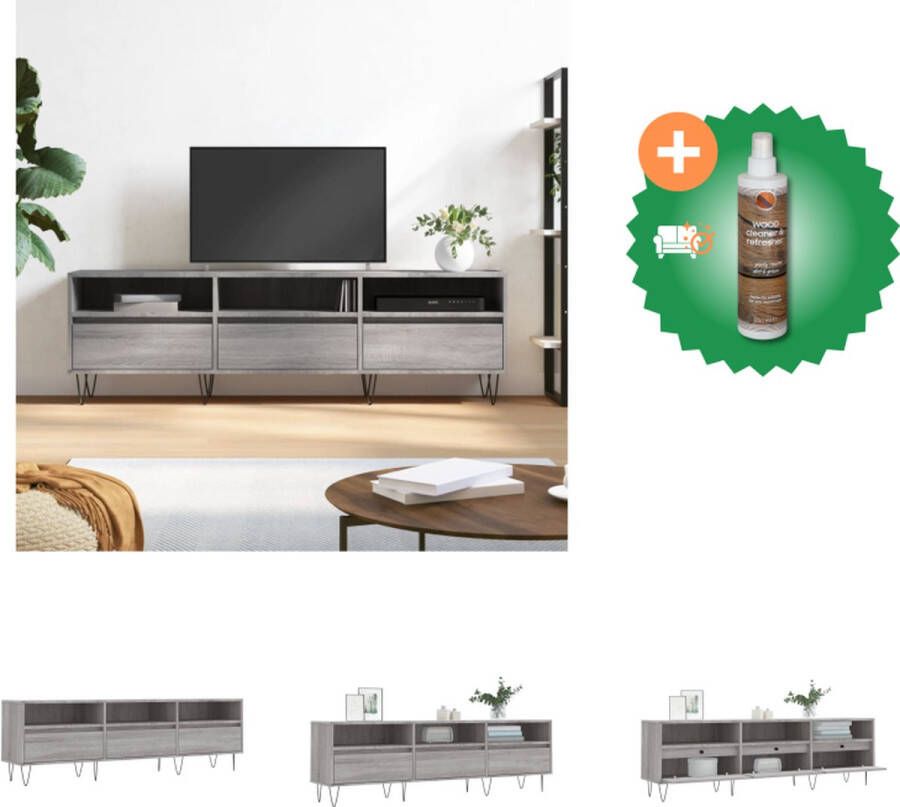 VidaXL TV-meubel Sonoma eiken 150 x 30 x 44.5 cm opbergruimte en stabiel tafelblad Kast Inclusief Houtreiniger en verfrisser - Foto 4