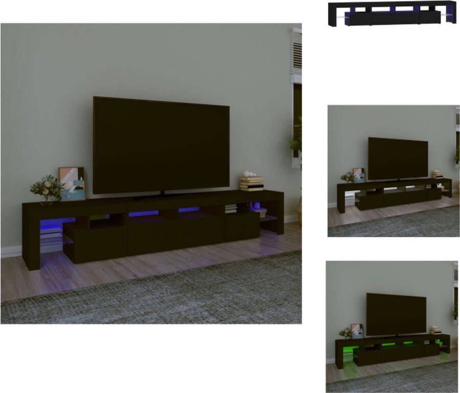 vidaXL TV-meubel naam Tv-meubel 230 x 36.5 x 40 cm Met LED-verlichting Zwart Kast