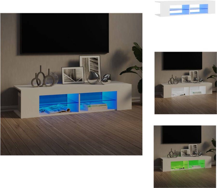 vidaXL tv-meubel New York TV-meubels 135 x 39 x 30 cm wit RGB LED-verlichting Kast