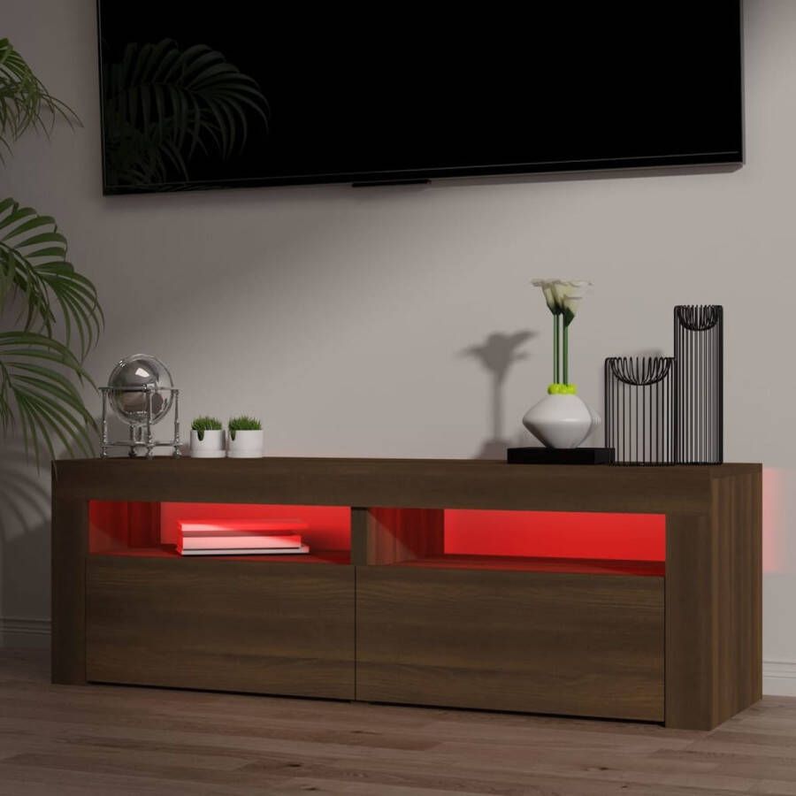 vidaXL TV-meubel Oak RGB LED-verlichting 120x35x40 cm Trendy en praktisch Kleurrijk Moderne stijl Voldoende opbergruimte