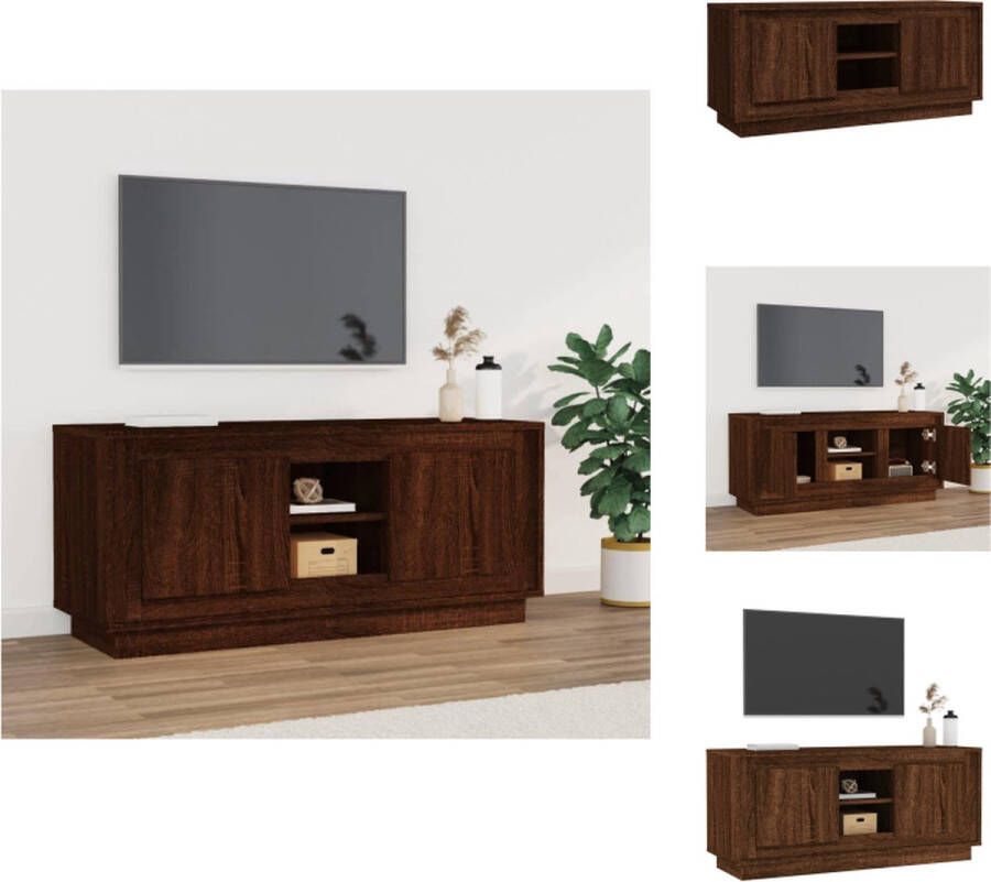 VidaXL TV-meubel praktisch 102 x 35 x 45 cm kleur- bruineiken Kast