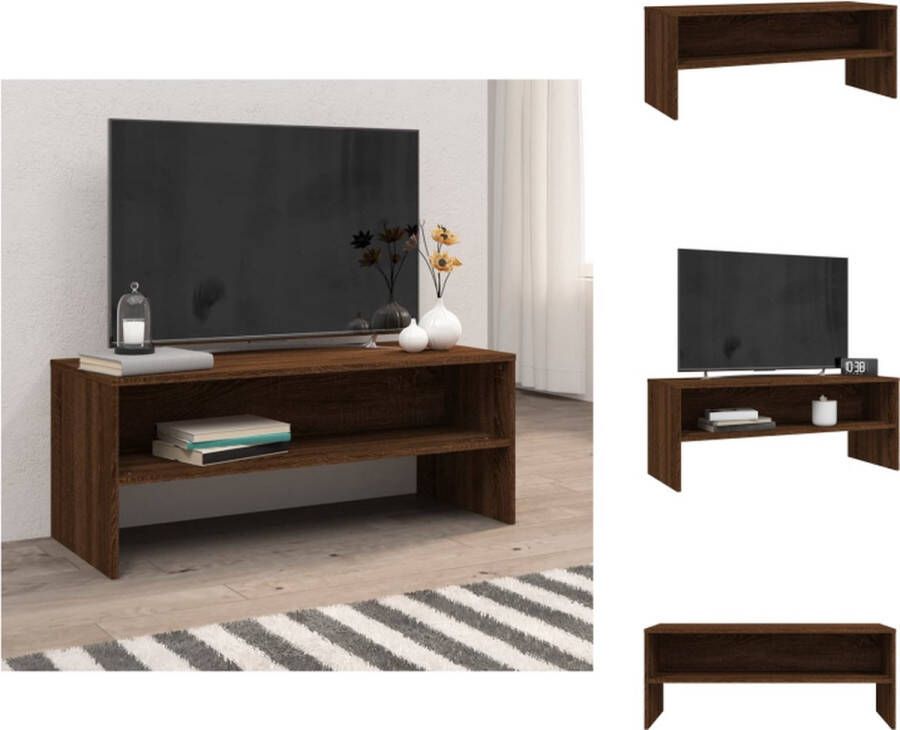 VidaXL -Tv-meubel-100x40x40-cm-bewerkt-hout-bruineikenkleurig