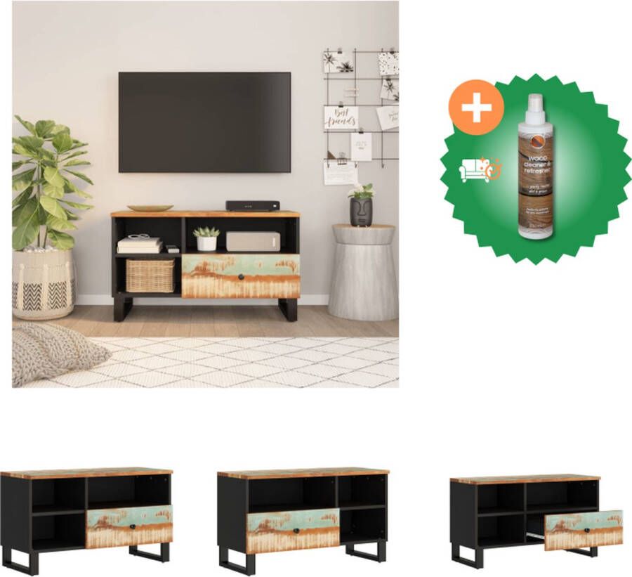 VidaXL TV-meubel Recycled Hout 80x33x46 cm Opbergruimte Uitstal Functie Kast Inclusief Houtreiniger en verfrisser