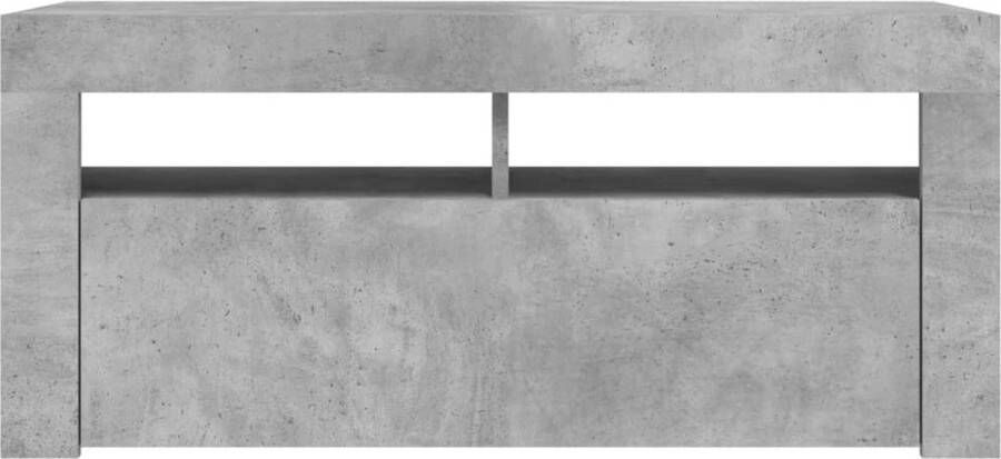 VidaXL Tv-kast Tv-kasten Televisiekast Televisiekasten Tv-meubel met LED-verlichting 90x35x40 cm betongrijs - Foto 2